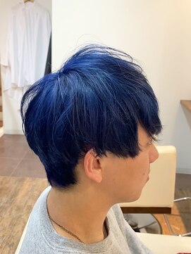 スタジオフォーエイチ(STUDIO 4H) ネイビーブラック/ブルー/マッシュ/メンズショート/ハイトーン