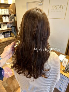 トリート 南行徳本店(TREAT) ハイライトカラー×ラベンダーグレージュ/南行徳