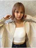 三軒茶屋_レディース_ミディアム_ブリーチ_ハイトーン_ボブ_小顔