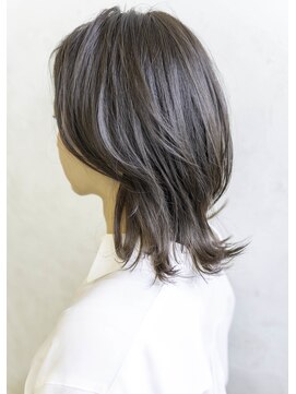 ヘアーラウンジ ハピル(Hair lounge Hapir) ミディアムウルフ×くすみピンク