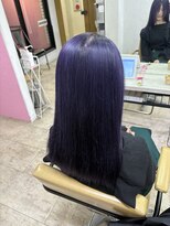 アジールヘア 所沢プロペ通り店(agir hair)&nbsp;ブルーラベンダー美髪ワイドバングイメチェンケアブリーチ所沢