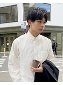 爽やかラフなおでこを出しすぎない前髪上げスタイル