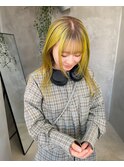 ルーツカラーイエロー黄色ハイトーン個性的カラーデザイン