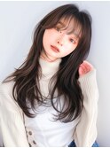 ロングレイヤー/レイヤーカット/韓国風ヘア/ハッシュカット