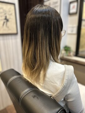 サロン ハナノ(Salon Hanano) ミディアムレイヤーバレイヤージュハイライト抜きっぱなし