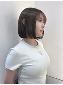 暗髪×韓国風タッセルボブ[髪質改善ストレート/10代20代30代]