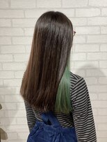 ビスイル 秋葉原店(Vis ill)&nbsp;ミントアッシュグレージュカラーくすみカラー細めインナーカラー