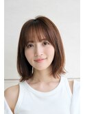 表参道艶髪矯正ミディアムボブ髪質改善カラーアッシュグレー30代