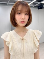 ヴェイン 渋谷(vain)&nbsp;丸みボブ シースルーバング ミルクティーショコラベージュ