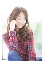 フーガヘアー 元住吉店(FUGA hair)&nbsp;無造作カールを引き立てるブルージュカラー☆デザインカラー