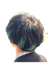 リラ ヘア サロン(rela hair salon)&nbsp;メンズマッシュ×ターコイズセクションカラー