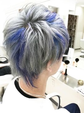 サロンスタイル ハイトーン シルバー ブルーメッシュ L シンゴナカムラ ヘアカラーサロン Shingo Nakamura Hair Color Salon のヘアカタログ ホットペッパービューティー