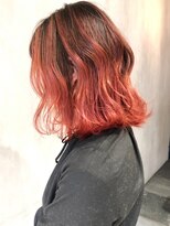アルバム 渋谷パルコ(ALBUM)&nbsp;チェリーレッドハイライトグラデーション_毛先パーマ_ba266762