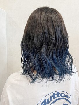 アクイール ピュール ヘア(Accueillir Pur hair) 【ピュール】【柳橋奈緒】ネイビーブルー☆グラデーション