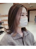 フェイスフレーミング/アースカラー/斜めバング/20代30代40代