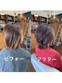 #ウルフヘア #モカベージュ #髪質改善カラー 