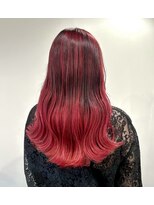 マリン(Marine)&nbsp;20代30代レッドカラーハイライトグラデーションバレイヤージュ