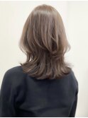 デザインカラー/レイヤーカット/ウェットヘア/オリーブベージュ