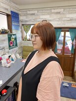 ラッコのおひるね&nbsp;切りっぱなしボブ×ブリーチなしオレンジ