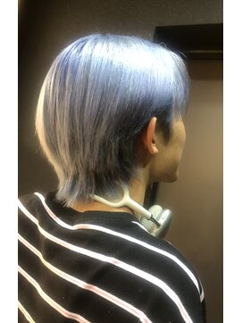 ミドル(MIDDLE) マッシュウルフ　ハイトーンカラー