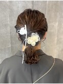 ヘアセット 結婚式ヘア お呼ばれヘア ミディアムアレンジ 原宿