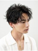 波巻きツイストスパイラル刈り上げセンターパートフェザーパーマ