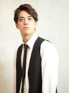 ベックメンズヘアサロン(BEKKU Men's hair salon) アップバングでキマるニュアンスパーマ七三束感ショート！