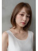 大人かわいい前髪セシルカットココアブラウンフリンジウェーブ