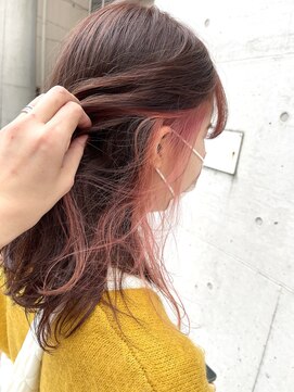 ヘアーデザイン アルエ(HAIR×design ARUE) 【ARUE】イヤリングカラー×ピンク