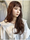 オン眉×ロングウェーブパーマ
