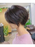 大人可愛い小顔ひし形クビレ丸みボブ20代30代大人ショート