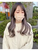 透けバング_インナーカラー_グレイアッシュ_冬カラー1