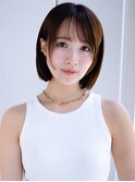 ぱっつん前髪シンプルストレート愛されショートフェイスレイヤー