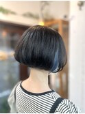 【ライトブルー】コンパクトボブ×インナーカラー