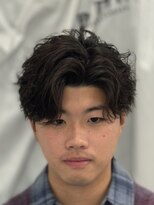 バース 梅田中崎町店(BIRTH)&nbsp;フェザーパーマニュアンスパーマセンターパート韓国メンズパーマ