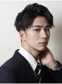 20代30代40代メンズビジネスツーブロックアッシュブラック