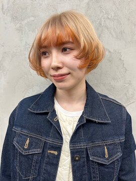 スリーバイベルベット(THREE...by velvet) デザインカラー/ブリーチカラー/ハイトーン/レイヤーカット