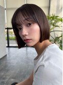 ミニウルフチェリーブラウンホワイトグレージュフェザーパーマ