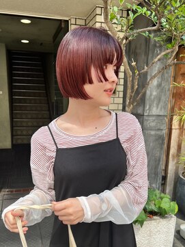 ネルケ 立川(nelke) ミニボブストレートボブ顔まわりカットワイドバングカット