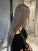 レディースロングダブルカラーシルバーグレージュカラー