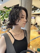 ダブミックス(DaB MIX)&nbsp;黒髪ボブパーマ　ニュアンスパーマ