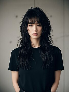 エイチ ウルフカット 大阪梅田(811) ミディアム成人式髮型シルバーアッシュ髪型ショート40代髪型