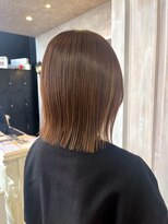 キャアリー(Caary) 福山美容室Caary髪質改善切りっぱなしミディアムくすみベージュ