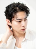 ビジネスメンズショートリクルート七三かき上げヘアツーブロック