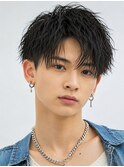 韓国風コンマヘアニュアンスパーマ爽やかツーブロック