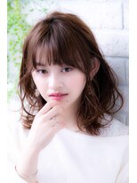 エルデ ナインズ ヘアー スタンド 川口店(elde 9's HAIR STAND)&nbsp;プリカール＆シルキーチョコレートの大人ガーリーモードヘア