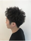 ショートマッシュ/アシンメトリー/ツーブロック/無造作パーマ