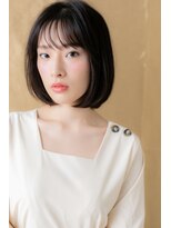カバーヘアアンドスパ ブリス 浦和(COVER HAIR&SPA bliss) 黒髪アッシュ切りっぱなし小顔前下がりボブZ浦和20代30代40代