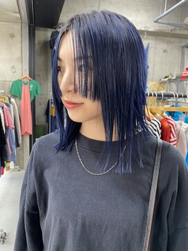 蜃気楼 (((蜃気楼)))ブルーブラックとステップカットカット