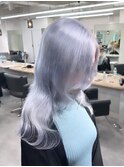 9078ニュアンスカラーブルージュブルーシルバーレイヤーロング